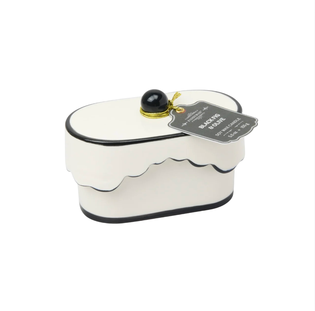 Paddywax Cherie Porcelain Ceramic Candle | Black Fig & Olive 5.5 Oz