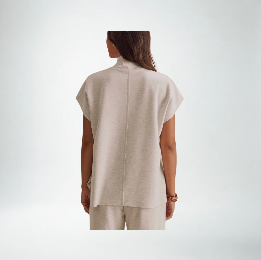 Splendid Winslow Mock Neck Pullover | Pale Oak Heather