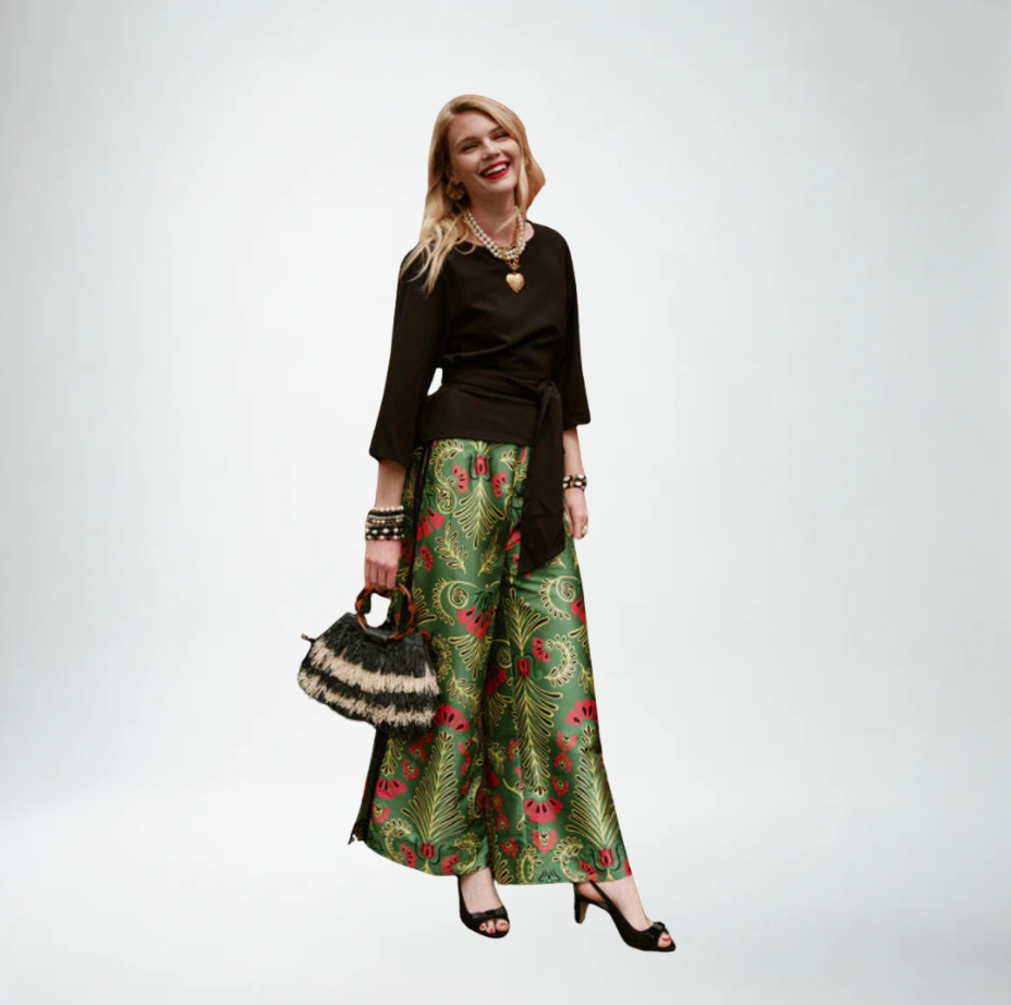 Frances Valentine Palazzo Canopy Pant | Pink/Green Multi