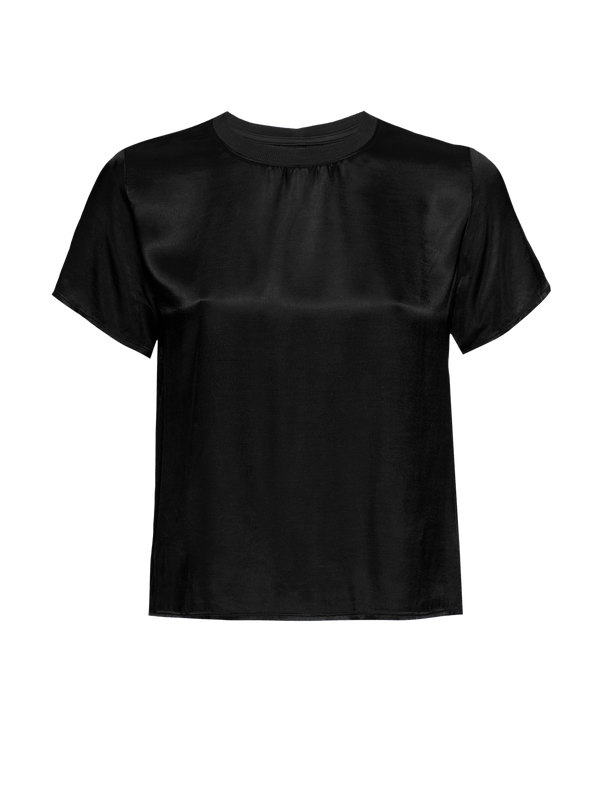 Nation Marie Boxy Crop Black Top