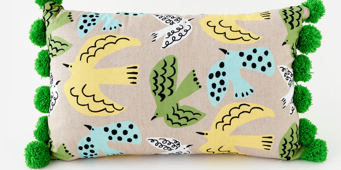 Flying Bird Lumbar Pillow 11x19