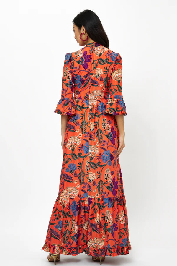 Oliphant Turin High Neck Bell Maxi Dress