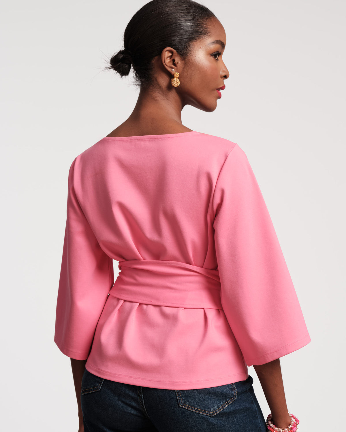 Frances Valentine Whitney Wrap Top Pink