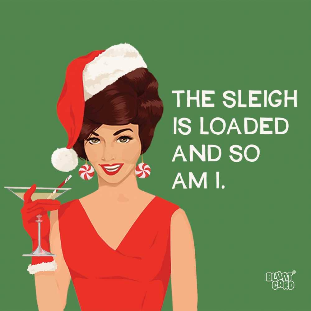 The Sleigh is Loaded Paper Cocktail Napkin