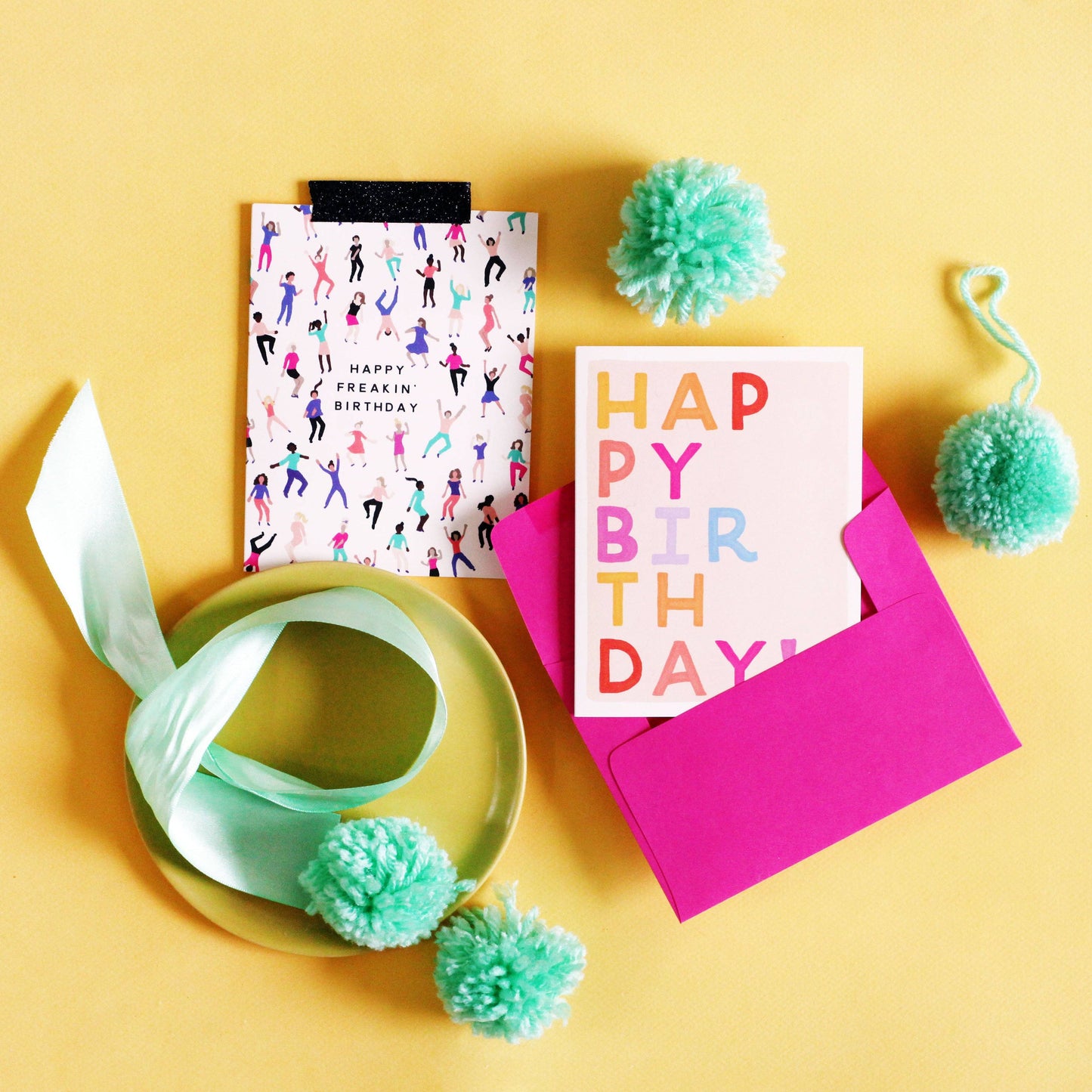 Birthday Block Letters Greeting Card