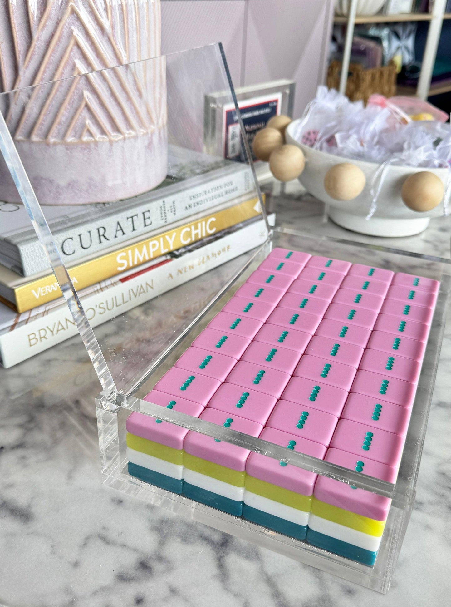 Peace Love Mahjong Tile Display Box | Lucite