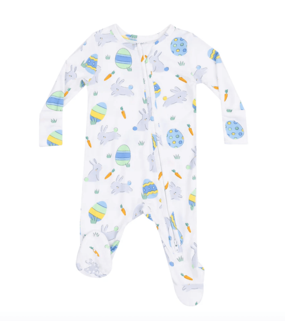 Blue Easter Bunnies 2 Way Zipper Footie