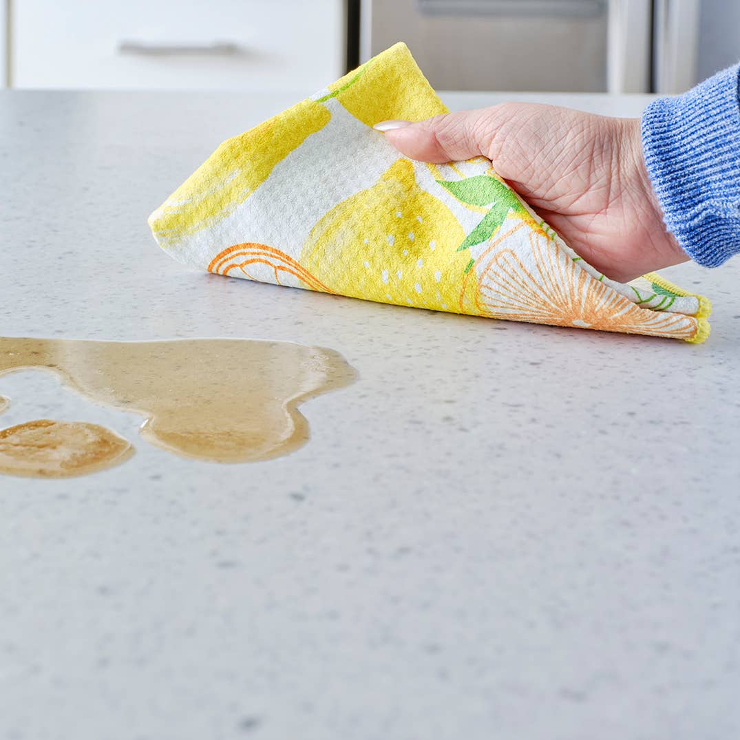 Lemon Plaid All Purpose Microfiber Towel Set
