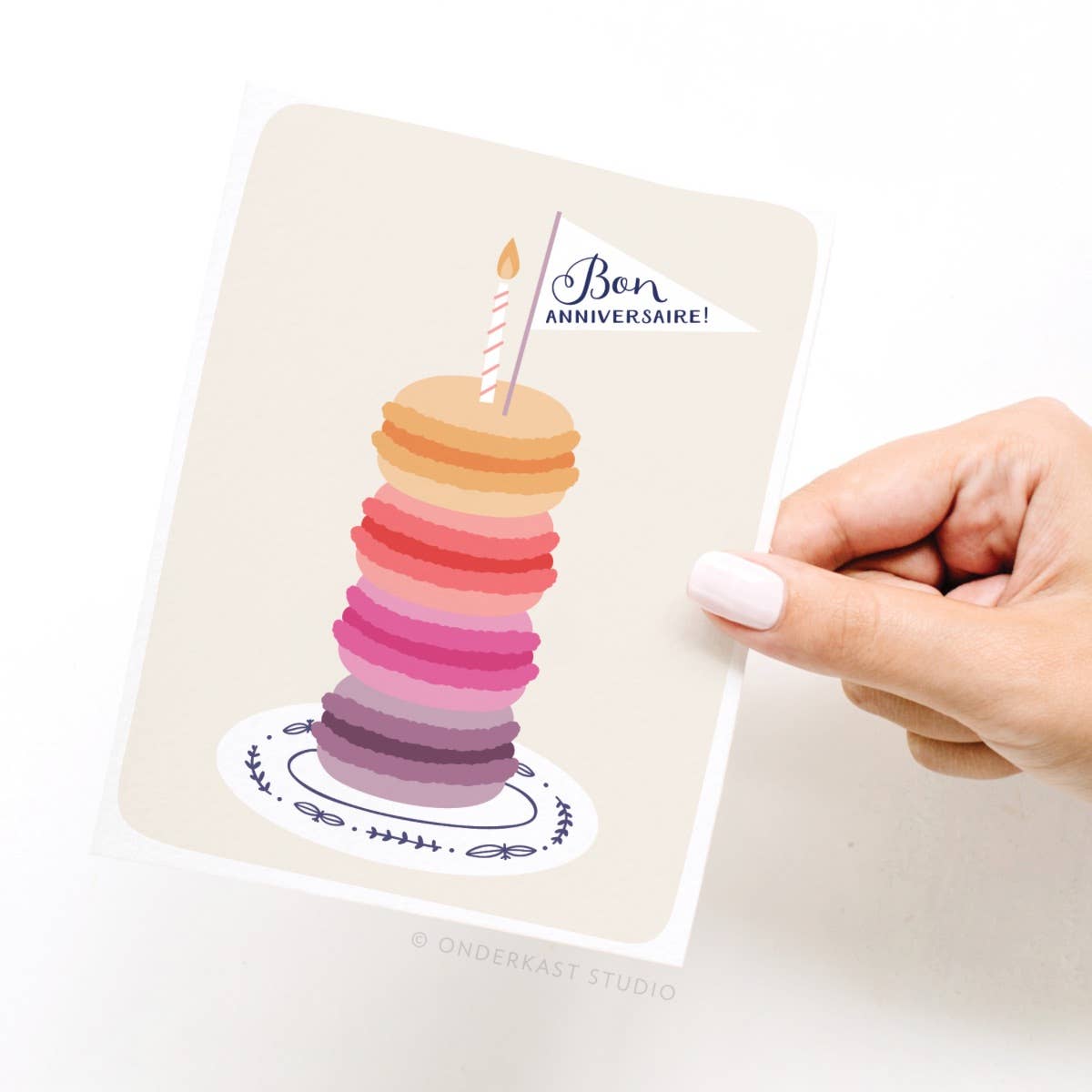 Bon Anniversaire Macarons Greeting Card