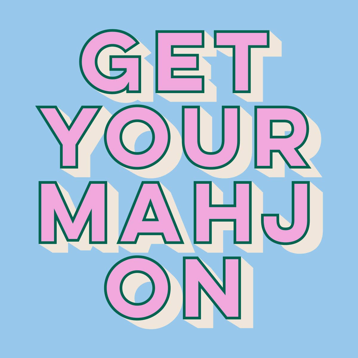 Get Your Mahj On Funny Cocktail Napkins