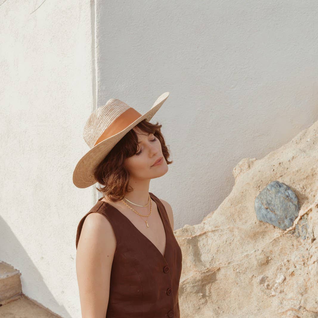 Leah - Golden Straw Cowboy Hat Large