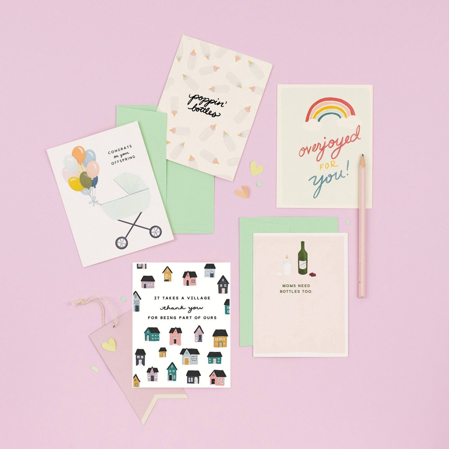 Baby Bottles Greeting Card