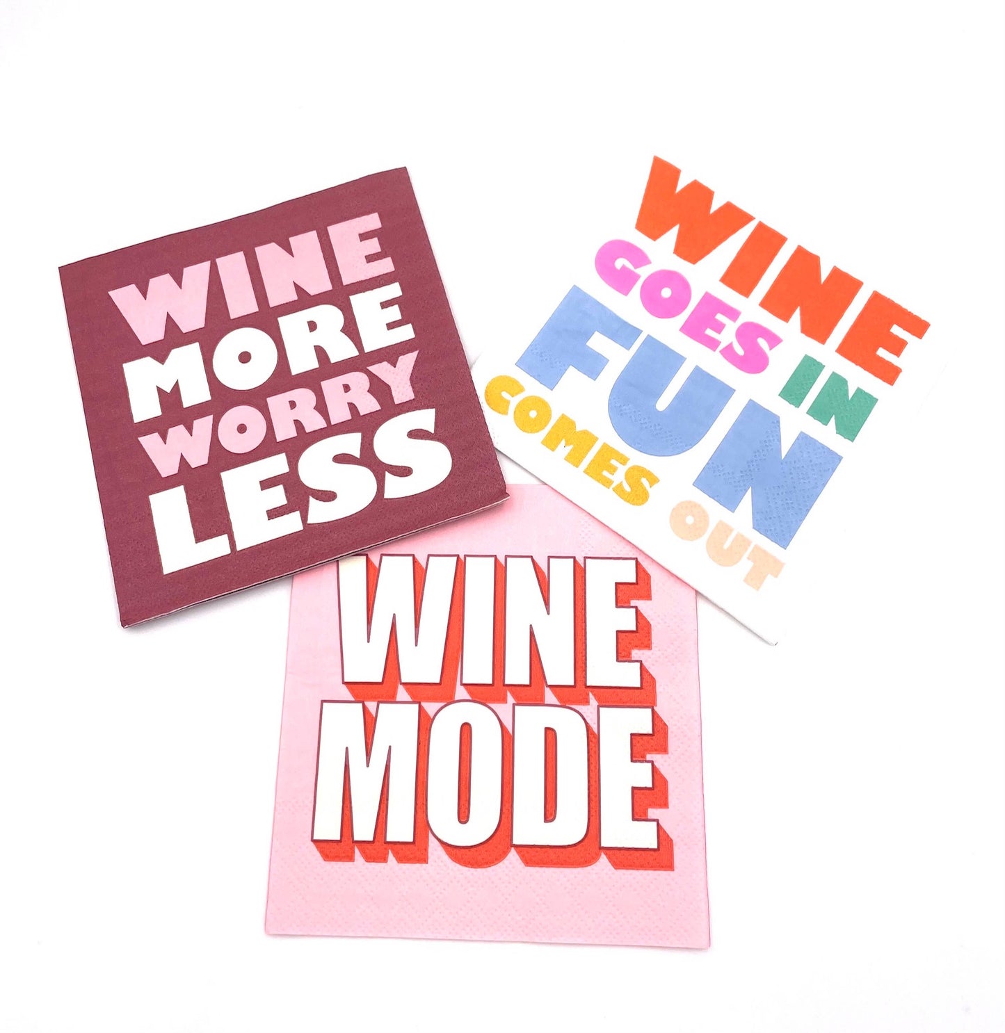 Wine Goes In Fun Comes Out Paper Cocktail Napkin