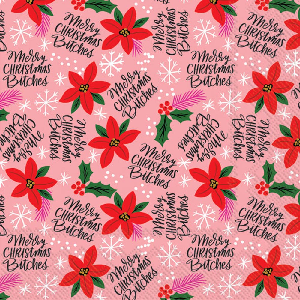Merry Christmas Bitches Paper Cocktail Napkin