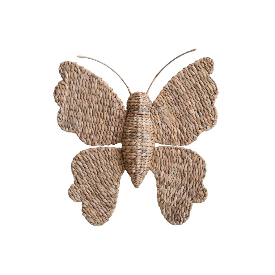 Hand-Woven Water Hyacinth Butterfly Wall Décor