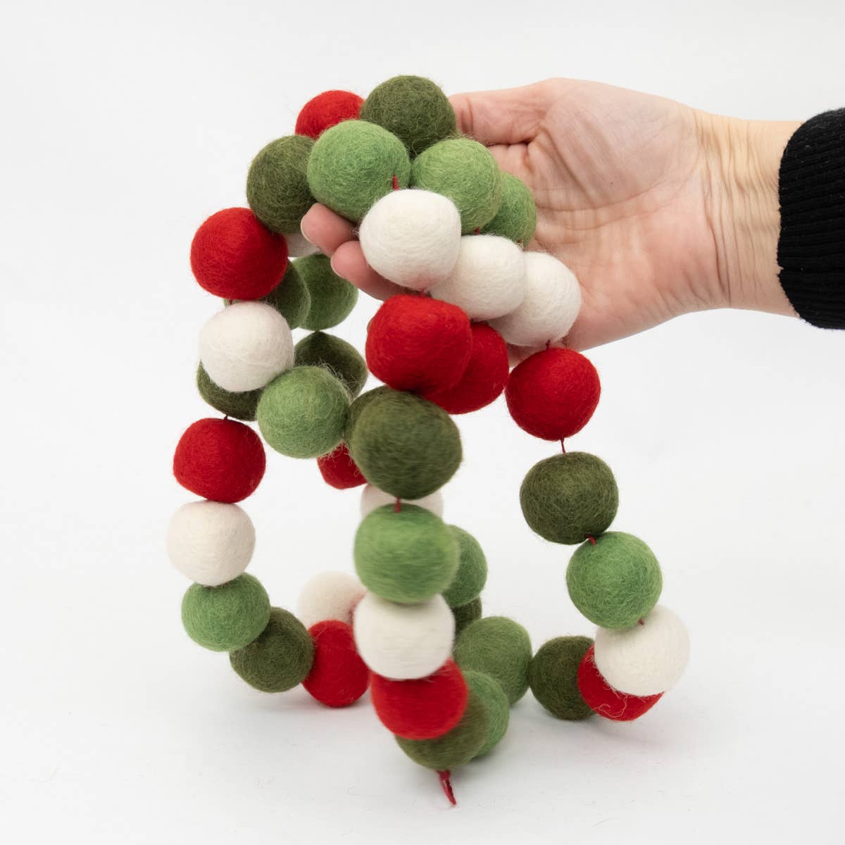 Christmas Garland | Red Green White Balls