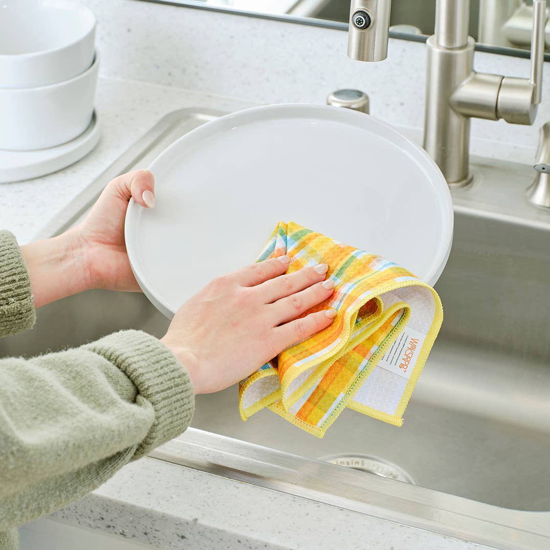 Lemon Plaid All Purpose Microfiber Towel Set