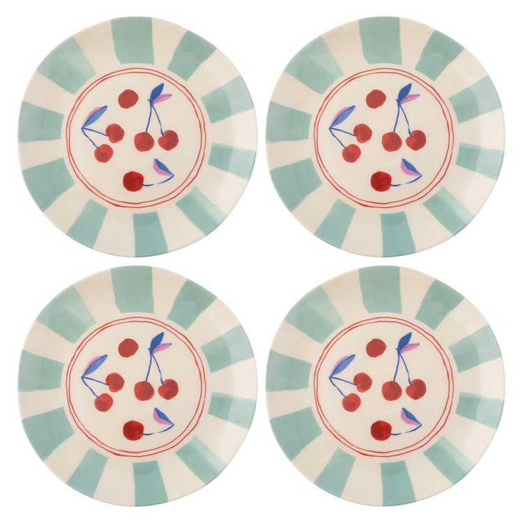 Melamine Cherry Salad Plate Set of 4