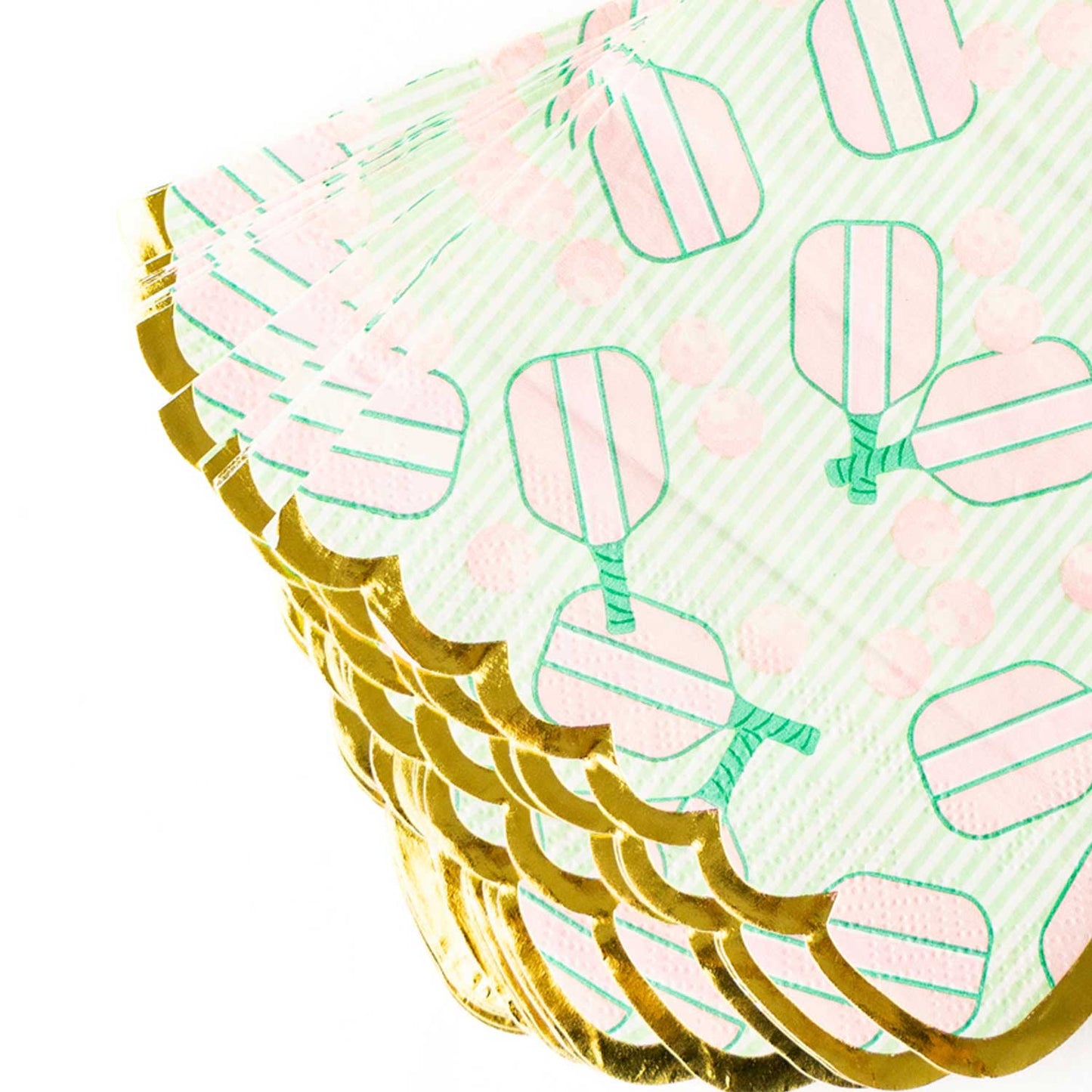 Pickleball Stripe Paper Beverage Napkin Packs