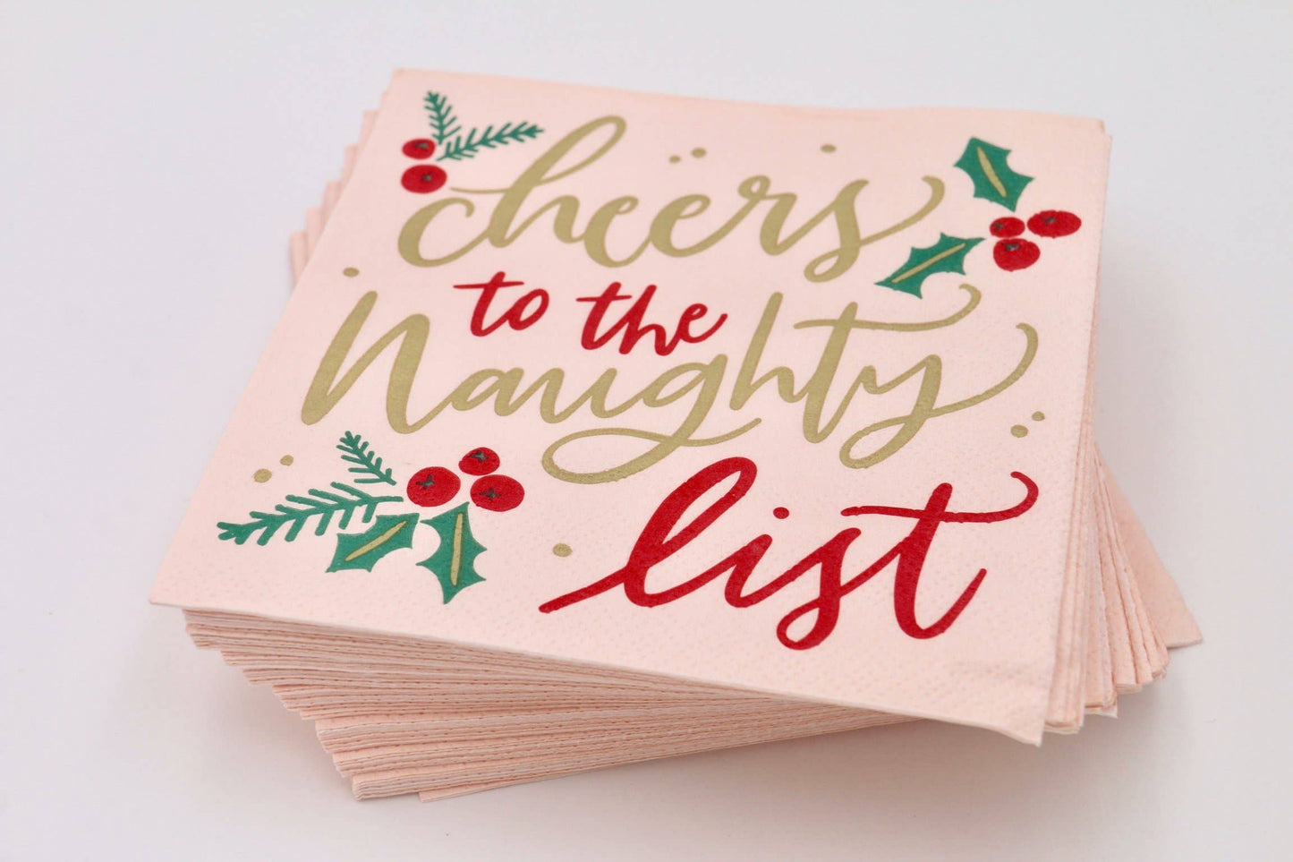 Cheers to the Naughty List Paper Cocktail Napkin