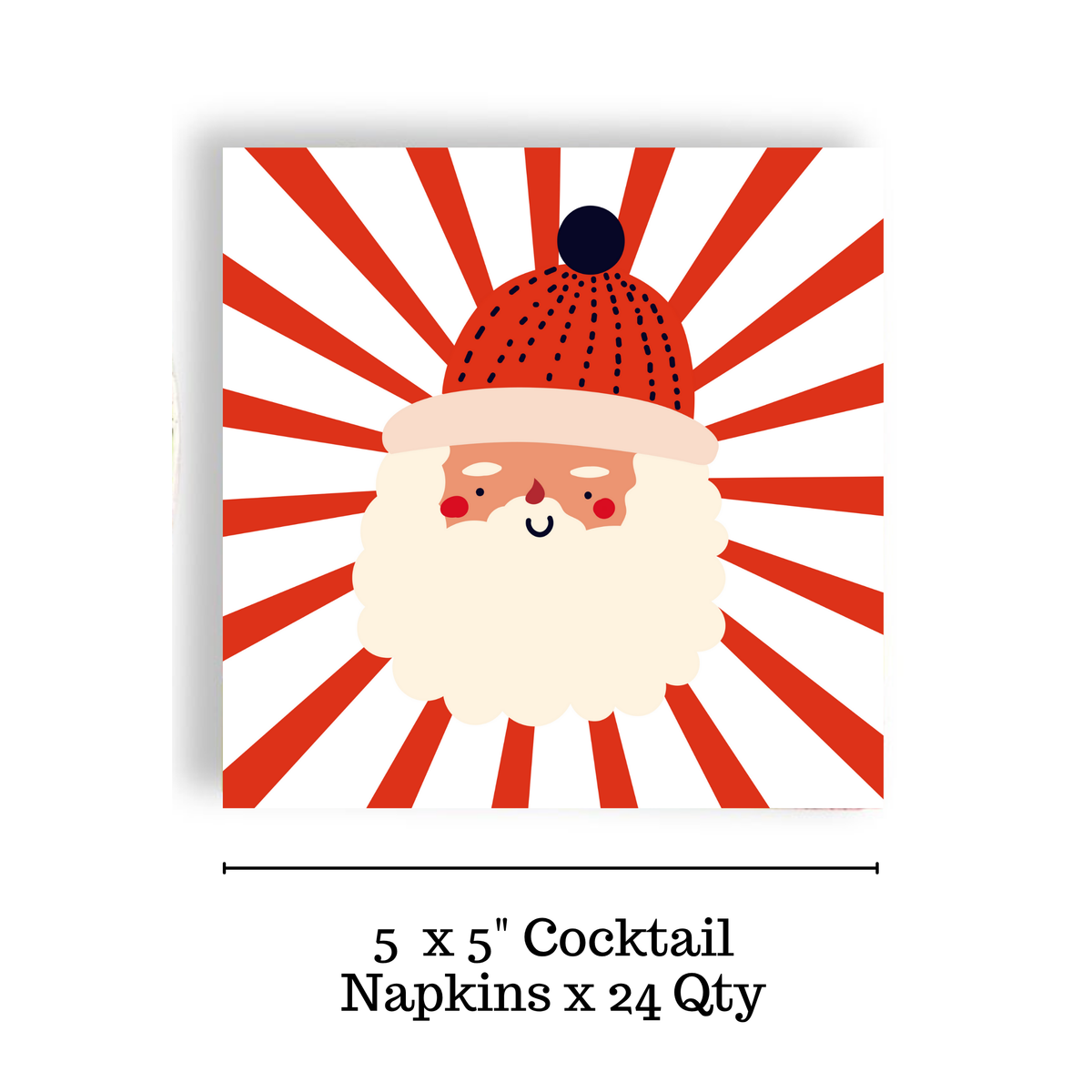 Paper Holiday Cocktail Napkin | Santa Claus