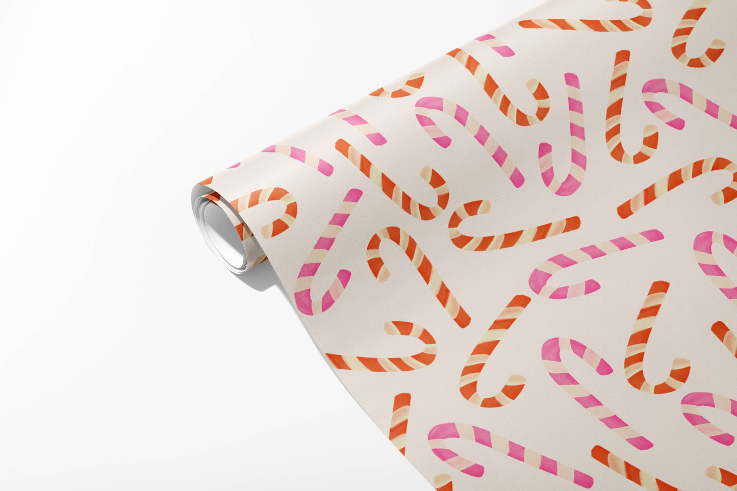 Christmas Candy Canes Holiday Wrapping Paper - 3 Sheet Roll