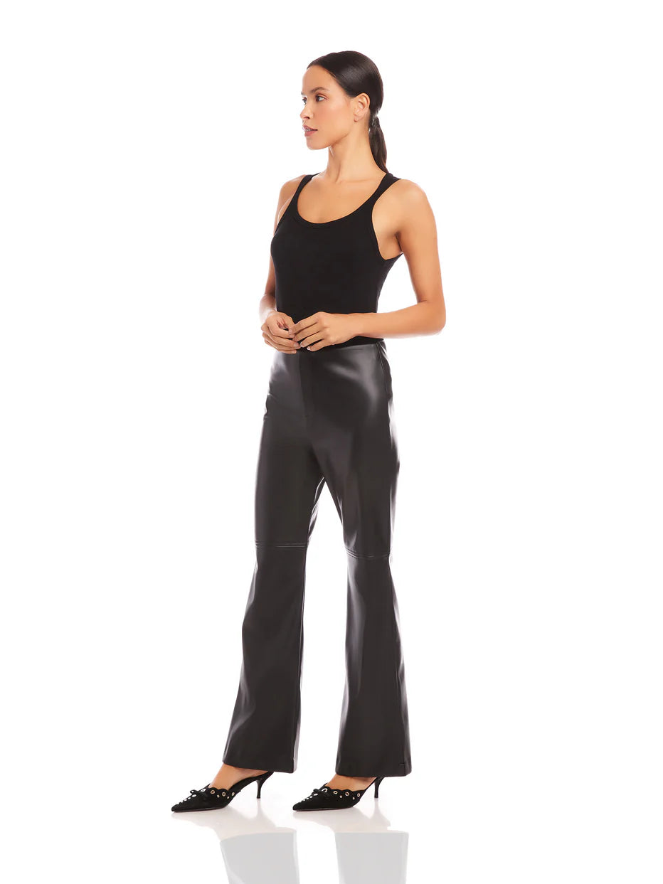 Fifteen Twenty Finley Wide Leg Leather Pant in Brown