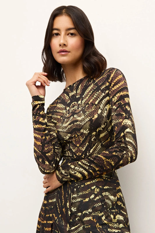 Marie Oliver Hazel Top in Brown Bengal