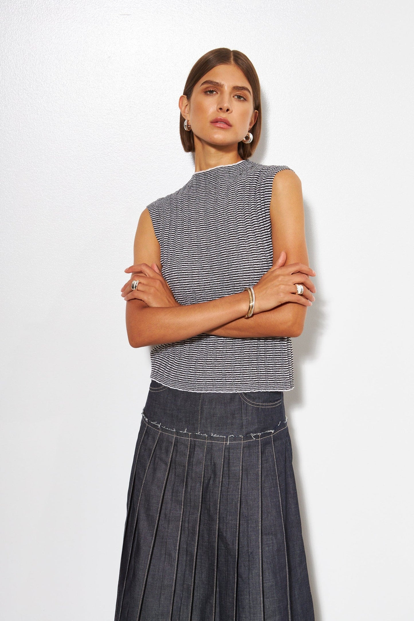 Line the Label Reagan Sweater | Black & White