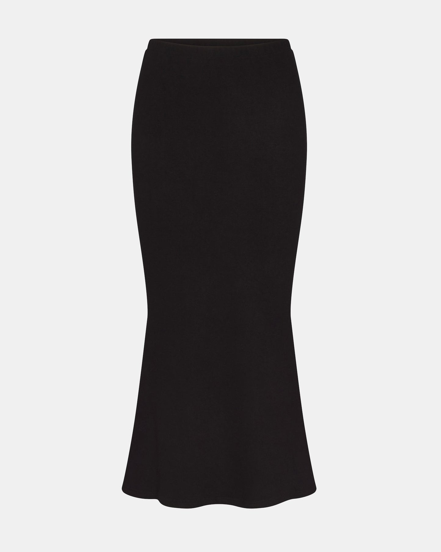 Jasmine Elaine Ribbed Knit Flare Skirt in black