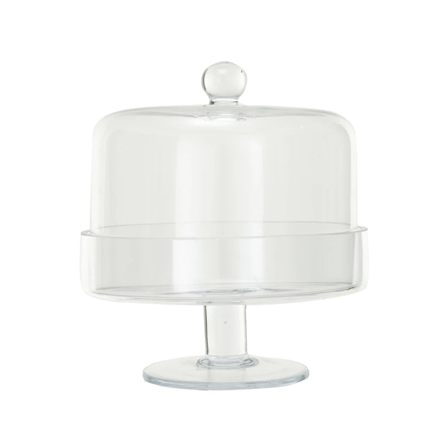 Glass Pedestal with Cloche