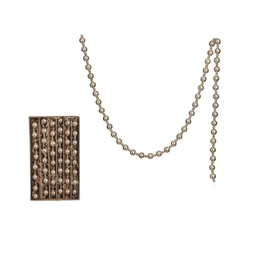 Brushed Gold Glass Bead Garland