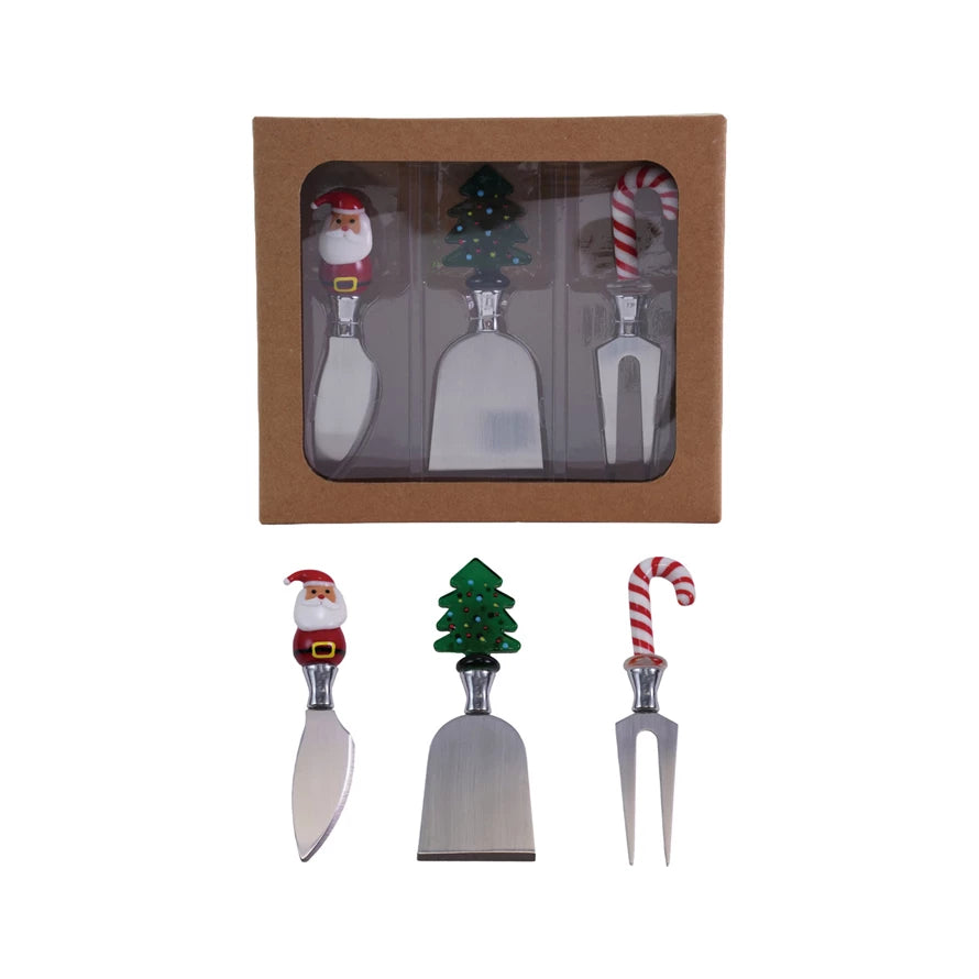 Cheese Knives with Hand Blown Glass Handle