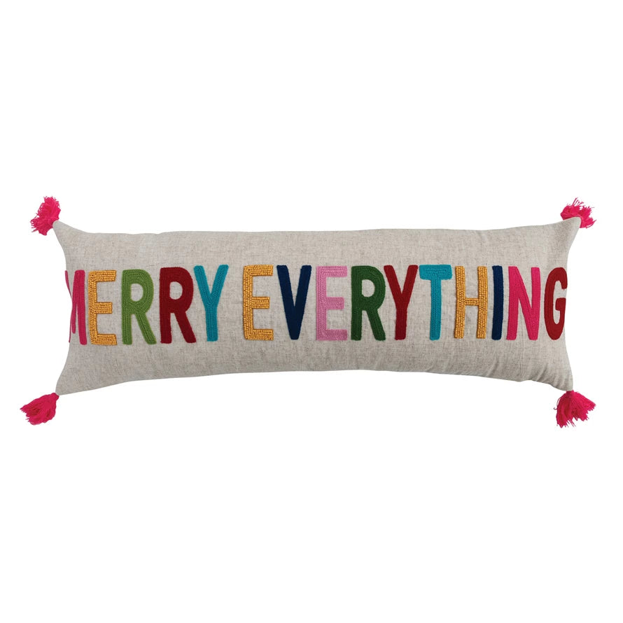 Merry Everything Pillow with Tassels