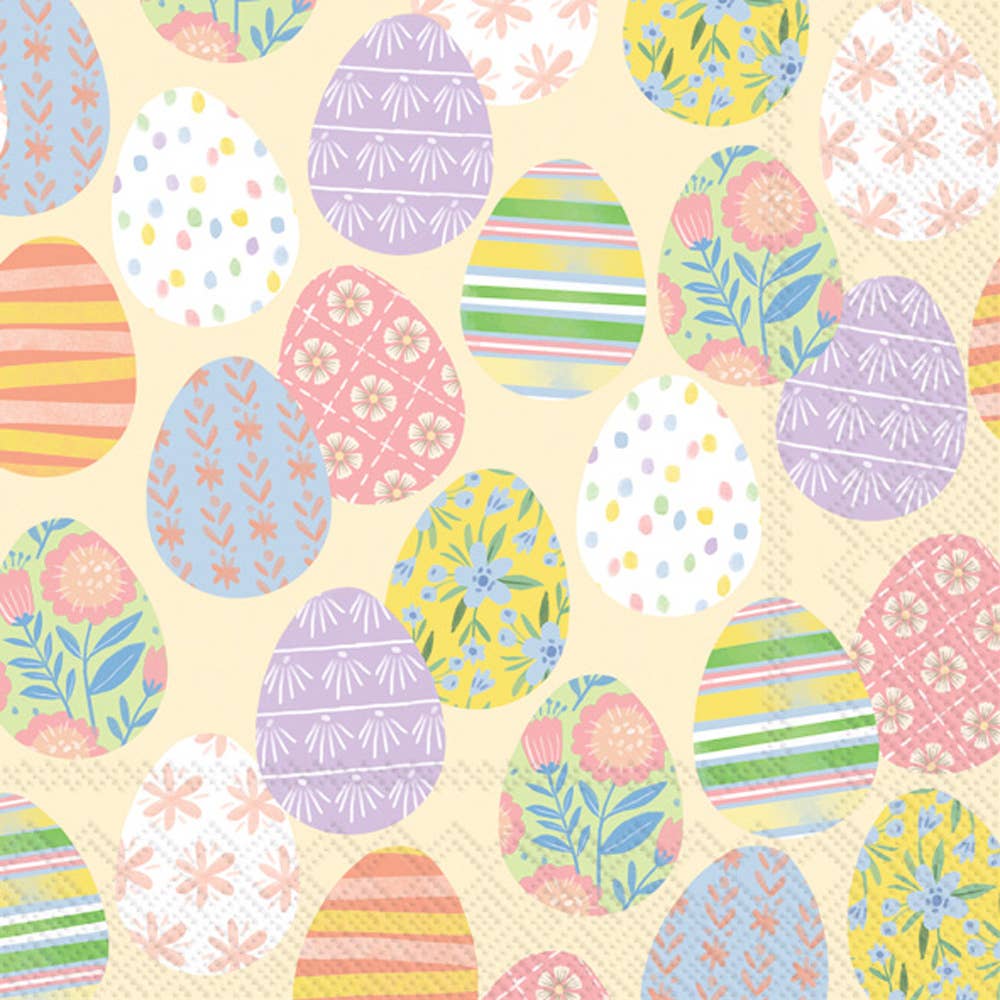 Paper Cocktail Napkins Eggstra Eggs Cream Easter