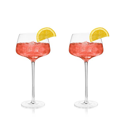 Angled Crystal Amaro Spritz Glasses (set of 2)