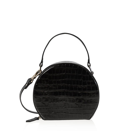 Joanna Maxham: Luxury Designer Handbags - The Hatter Bag  (Black Croco)