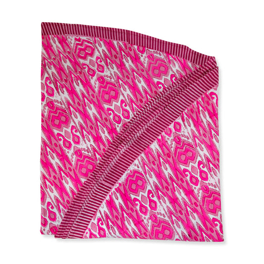 Bright Pink 86" Round Poppy Tablecloth