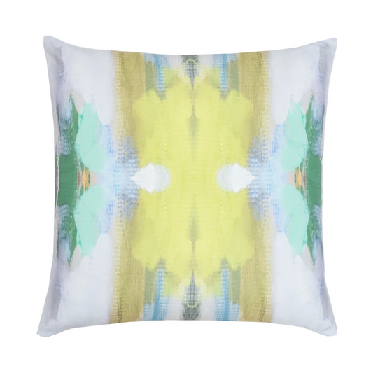 22"x22" Avignon Yellow/Green Outdoor Pillow