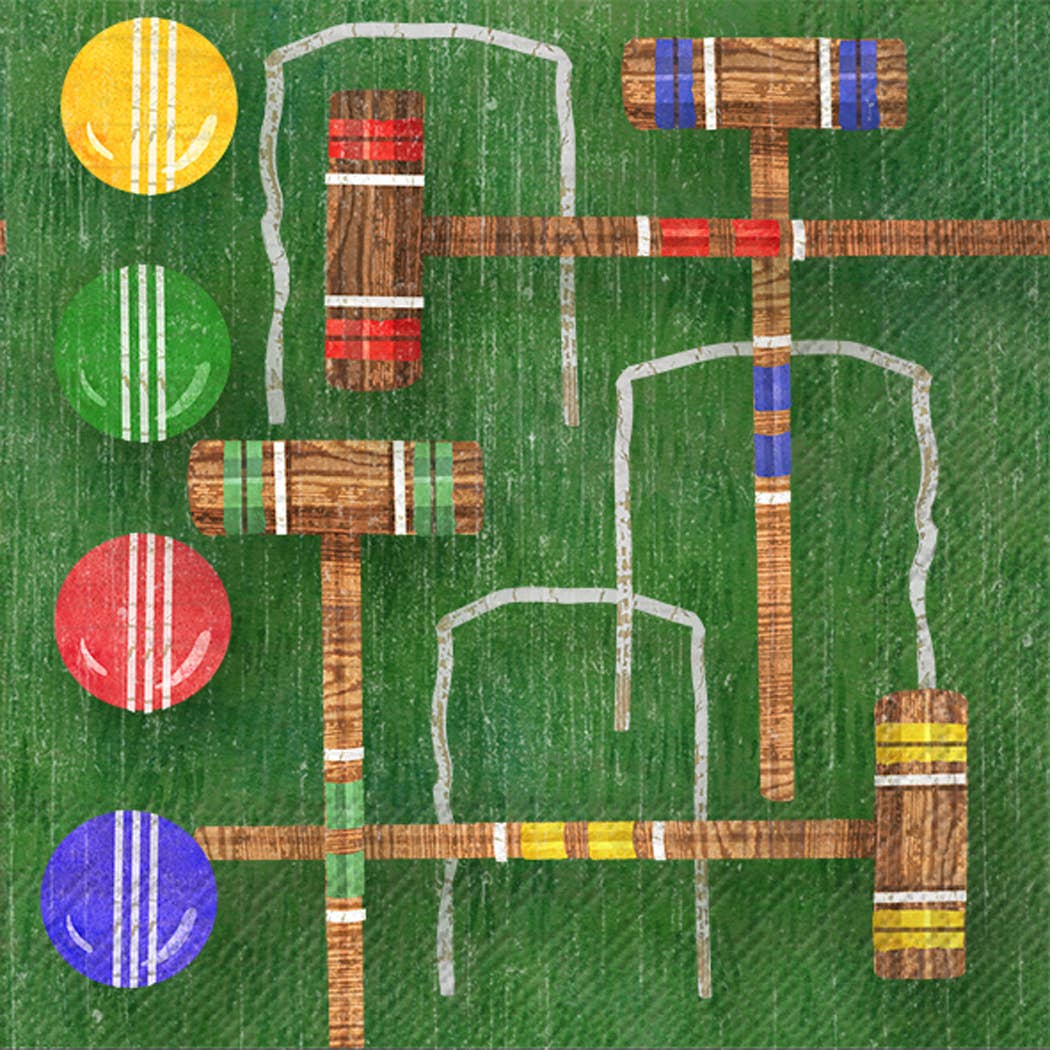Vintage Croquet Paper Lunch Napkin