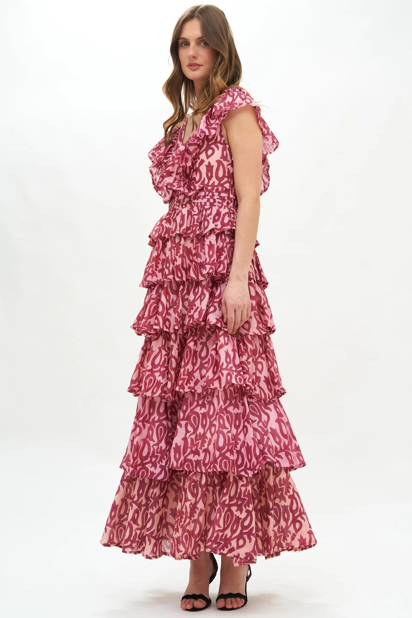 Oliphant Yoke Ruffle Maxi | Sonoma Raisin