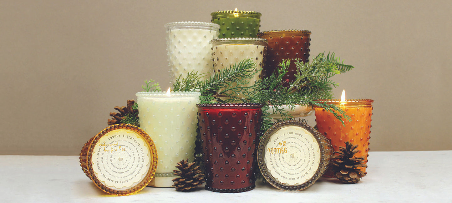 Simpatico Champagne Hobnail Candle