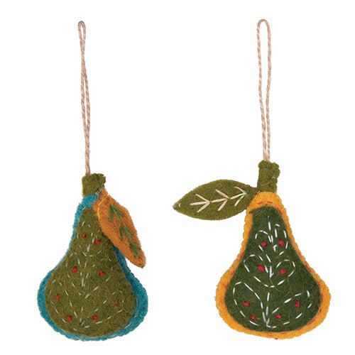 Wool Felt Pear Ornament