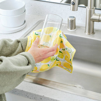 Lemon Plaid All Purpose Microfiber Towel Set