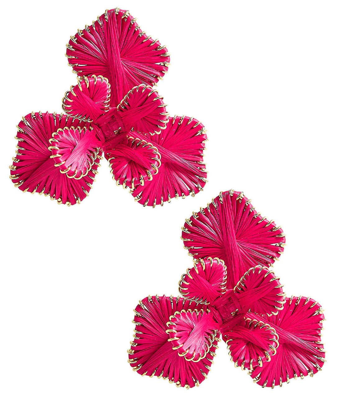 Lisi Lerch Kaia Natural Raffia Flower Earring
