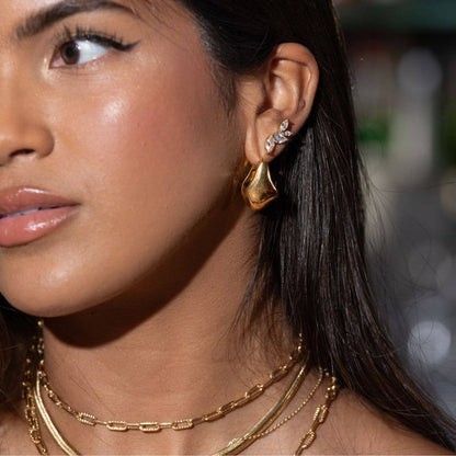 Constance Gold and Faux Diamond Stud Earring