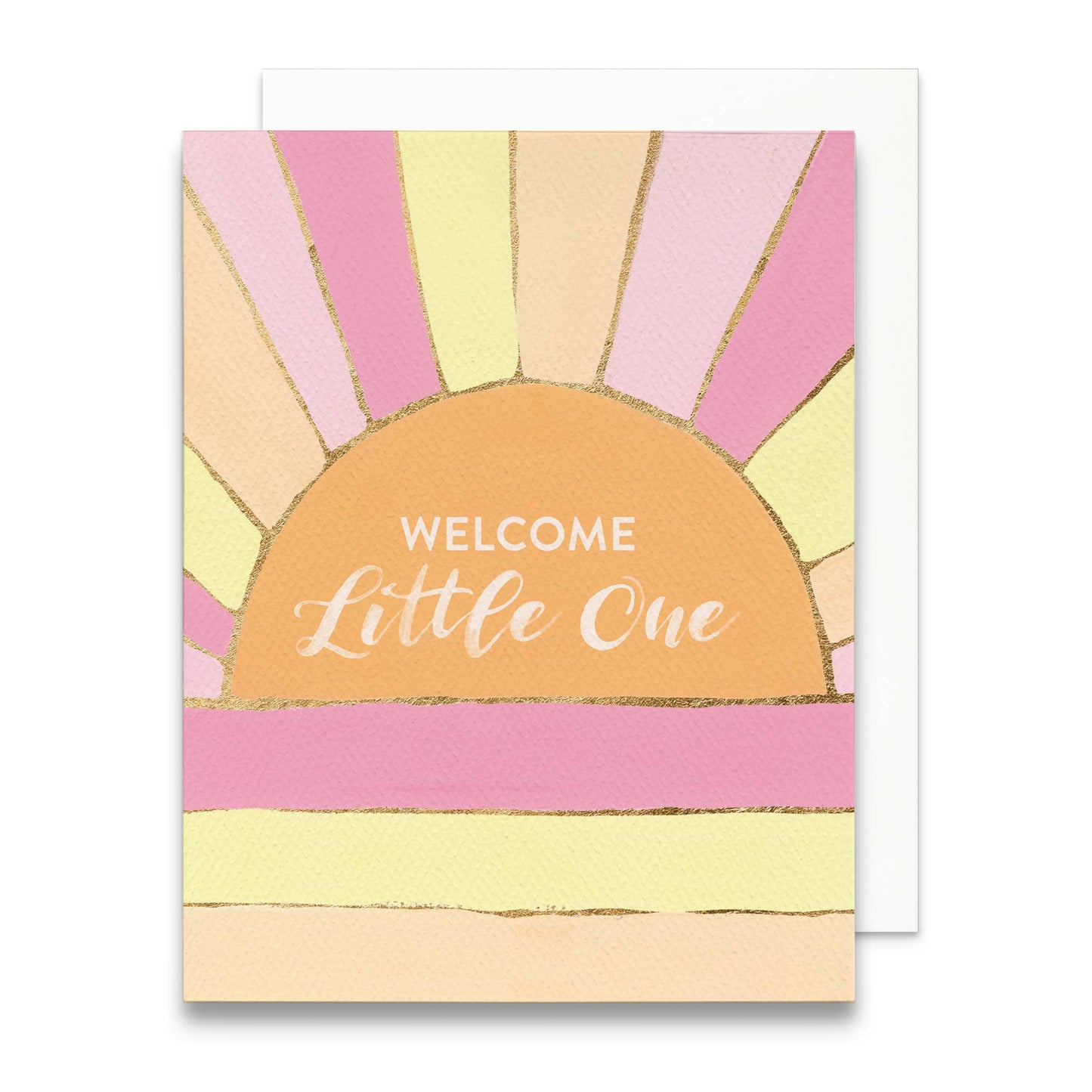 Welcome Little One Retro Sun Greeting Card