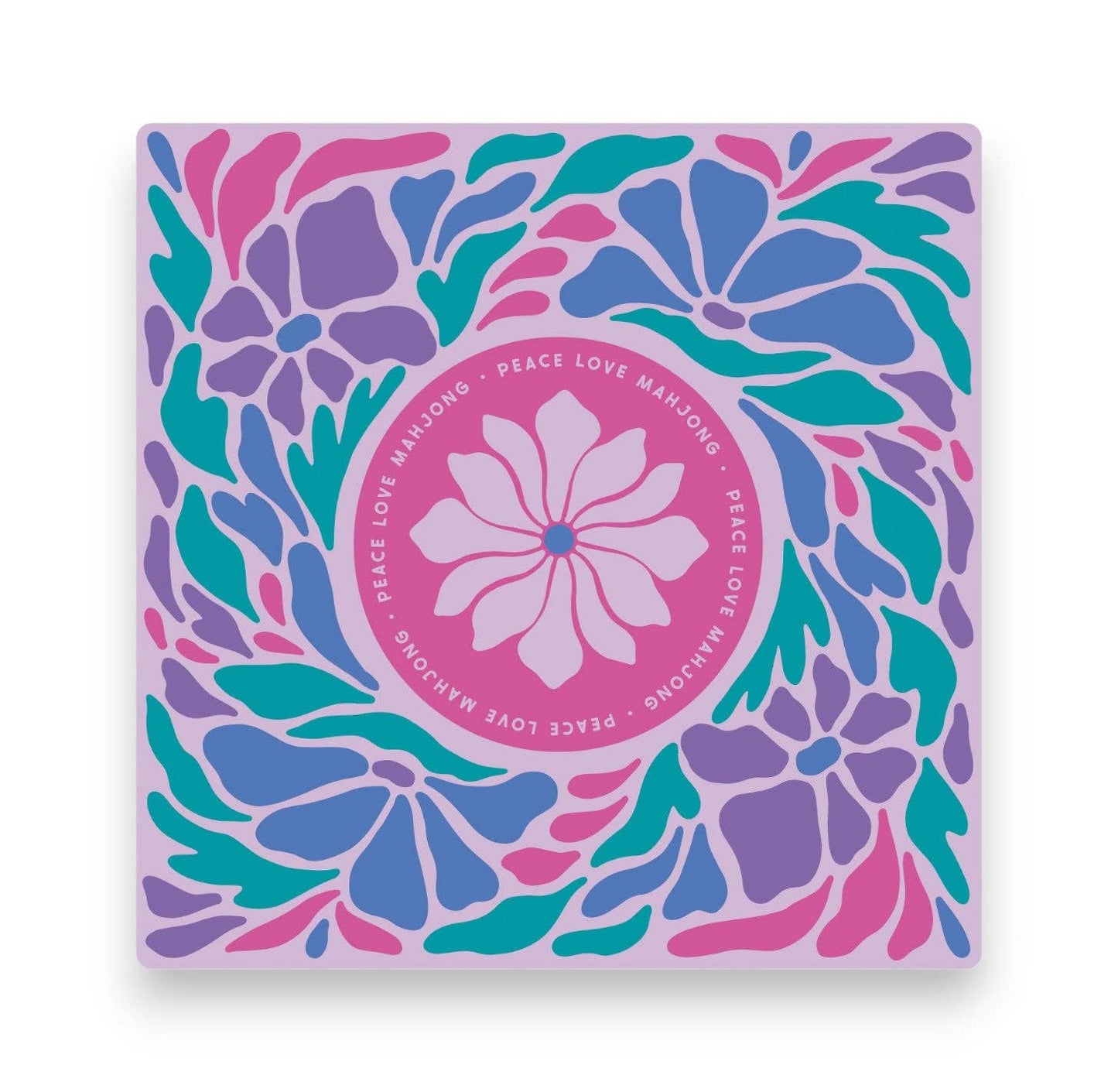 Peace Love Mahjong Mat | Flower Cherry Bloom