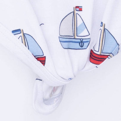 Angel Dear Bubbly Sailboats | Blue Knotted Gown and Hat