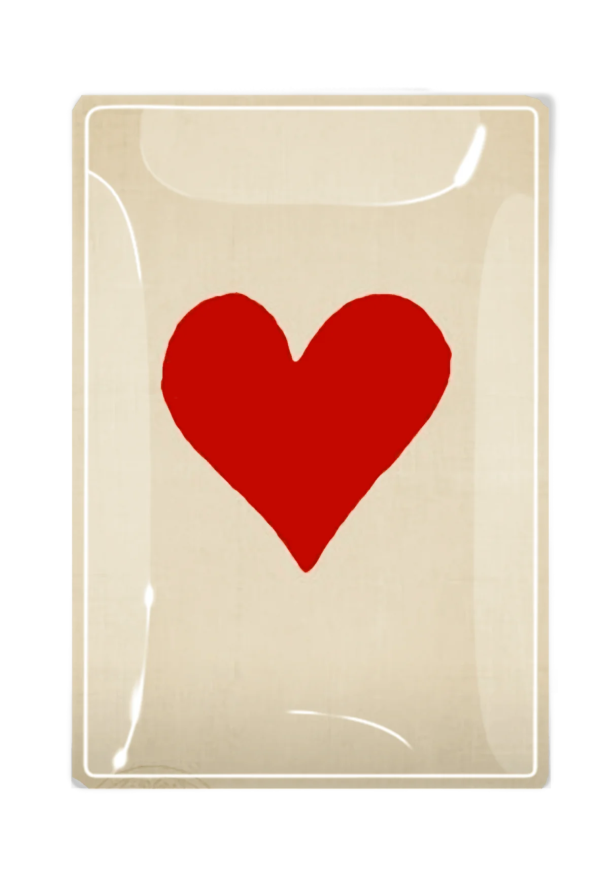 Ben's Garden Red Long Heart Decoupage Glass Tray 4"X 6"